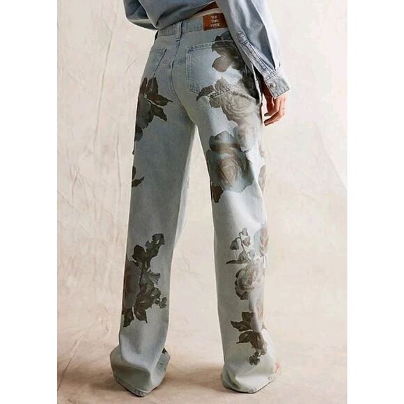 We The Free Tinsley Baggy High-Rise Printed Jeans Sz 26 - Picture 3 of 9